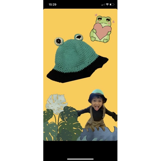 Topi Rajut Anak/ Topi Rajut Kodok/ Bucket Hat Anal