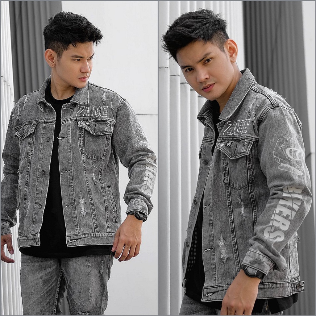 JAKET JEANS PRIA - JAKET DENIM - JAKET PRIA - SALVIO HEXIA - JAKET BORDIR