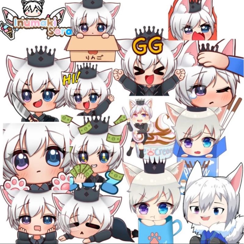 

Sticker Set Anime Vtuber Inumaki Sora