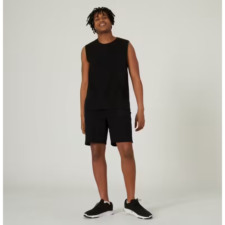 DOMYOS Tank Top Berbahan Katun Kaos Olahraga Gym/Fitness Pria