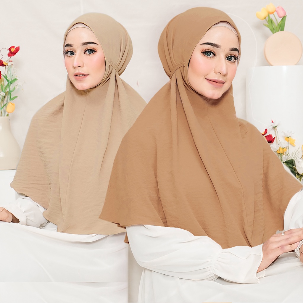 [PREMIUM] Jilbab instan Bergo Maryam ukuran L Kerudung Crinkle Airflow Hijab Grosir