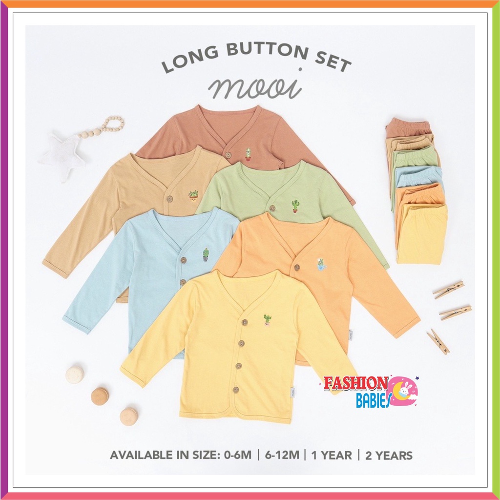 MOOI LONG BUTTON SET | SETELAN PANJANG 0-2 TH ❤ Fashionbabies ❤