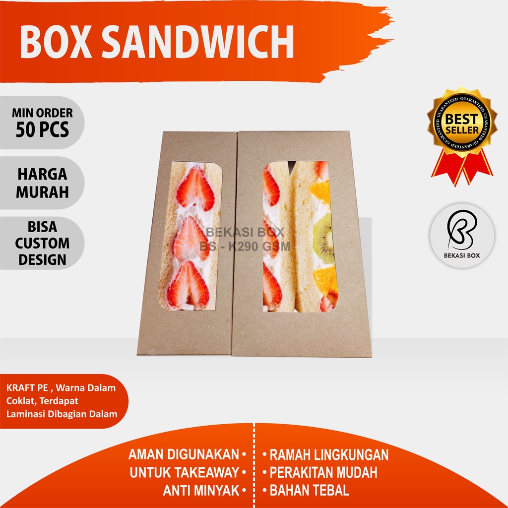 BOX SANDWICH ISI 2 / SANDWICH SEGITIGA / SANDWICH BOX FRUIT / BOX SANDWICH LAMINASI WINDOW