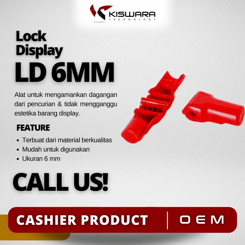 Lock Display Hook - Merah [6mm]