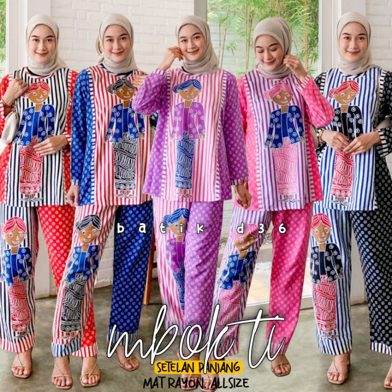 Setelan wanita Kekinian blus celana kulot murah rayon halus harian muslim motif karakter batik tejo wanita busana jumbo kasual homedress ibu viral emak remaja cewek harian one set nyaman pastel klewer big size murah lawasan modis fashion adem etnik unik