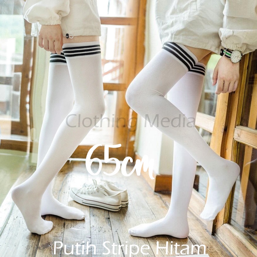 Kaos Kaki Panjang 65cm Velvet Overknee Elastis Kaus Paha Tinggi Jepang Thigh High