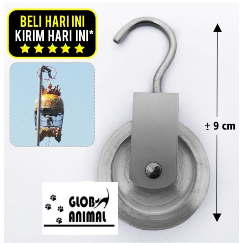 KATROL RODA KEREKAN BURUNG MINI katrol sangkar perkutut bendera