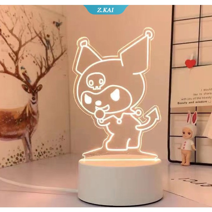 Lampu Tidur Lucu Kartun Anime Kartun Kawaii Sanrio Kuromi Cinnamoroll Bulan Led Glowing Ornament Light [ZK]