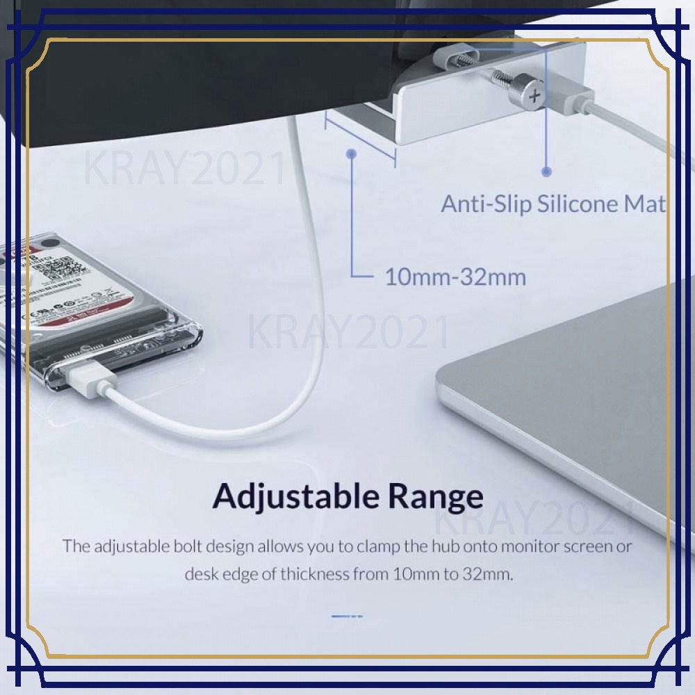 USB Hub 3.0 Clip-on Type Aluminium 4 Port -HB245