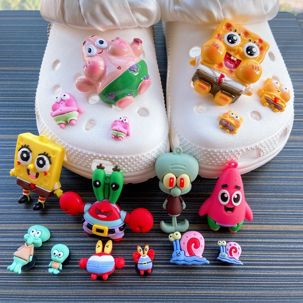 Spongebob SquarePants Cros Jibitz Sepatu Charm Sandal Aksesoris Sepatu Hias