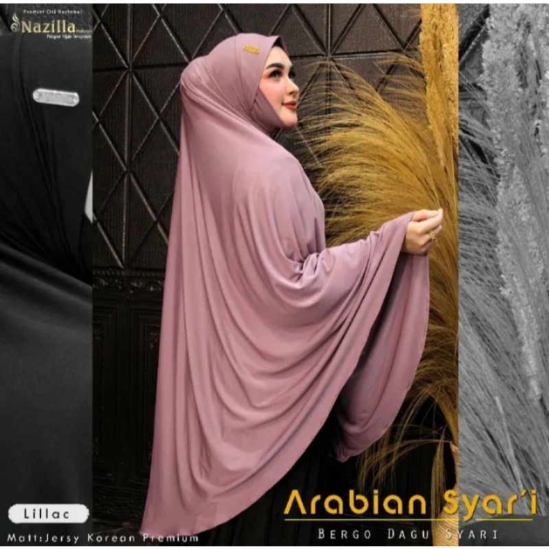 HIJAB KHIMAR INSTAN, BERGO DAGU JERSEY JUMBO ORI NAZILLA