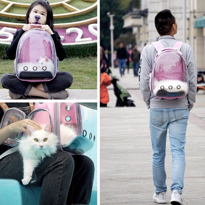 Cat Bag / Pet Bag Tas Astronot Kucing Anjing | Tas Transparan | Pet Cargo Tas Kucing Murah | Tas Ransel Hewan atau Travel Bag Nyaman dan Anti Air Cat Bag