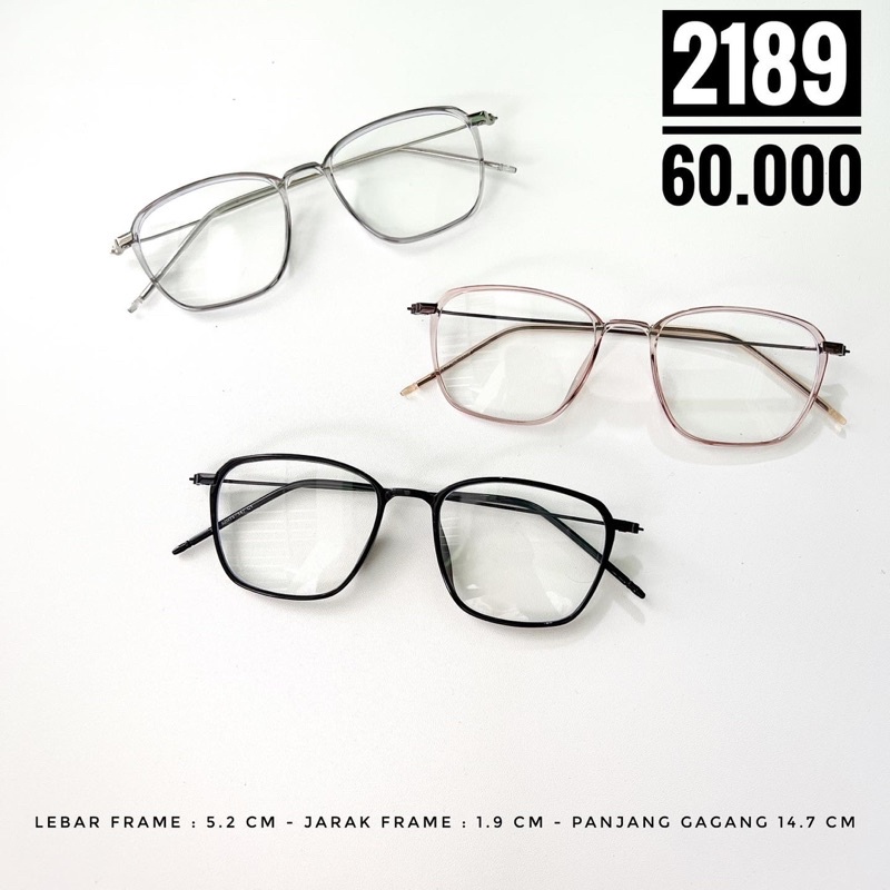 PAKET FRAME+LENSA MINUS | KACAMATA MINUS SILINDER PLUS OPTIK TERBARU KODE 2189