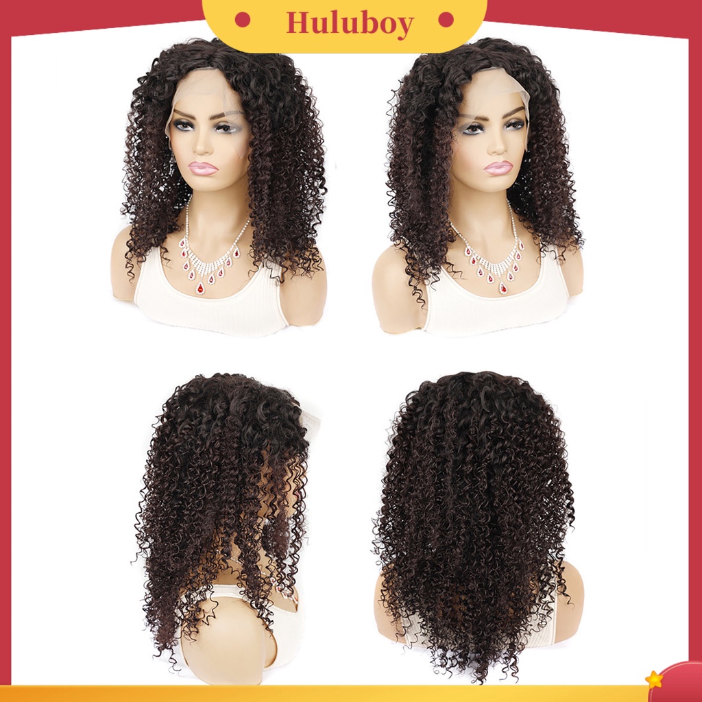 Wig Rambut Ekstensi Model Keriting Bahan Serat Kepadatan Tinggi Untuk Wanita