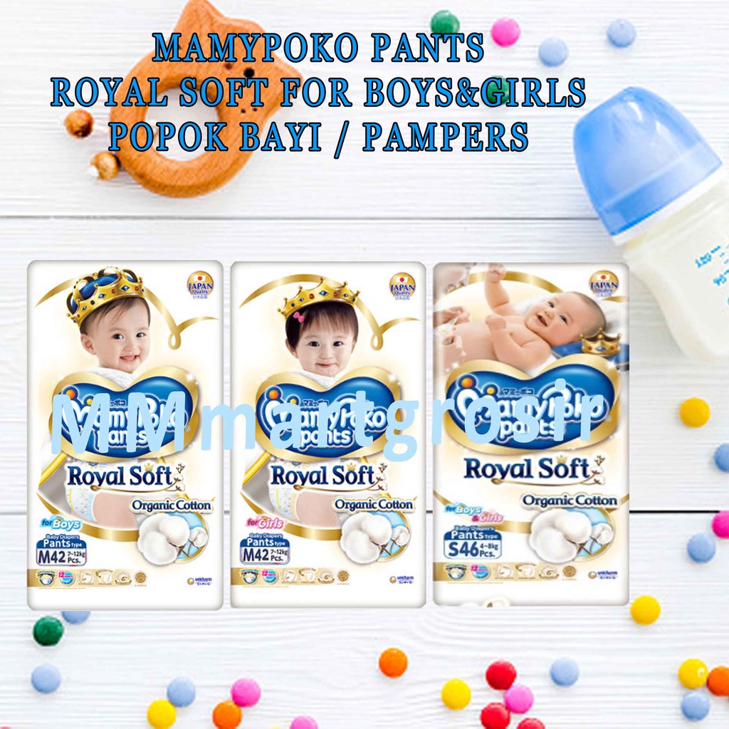 MamyPoko Pants / Royal Soft For Boys&amp;Girls / Pempers / Popok Bayi Organic Cotton