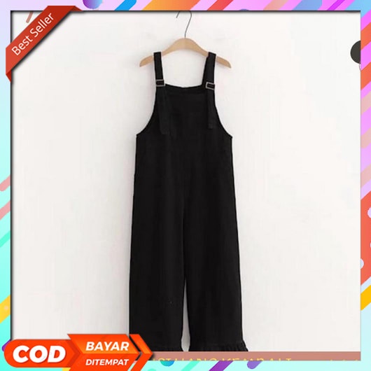 Jumpsuit Wanita Korean Style Pendek Jeans Terbaru 2022 Setelan Cewek Kekinian Bahan Rayon Baju Kodok