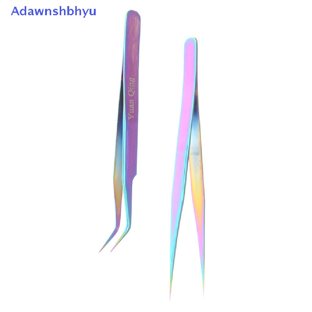 Adhyu Rain Colorful Stainless Steel Tweezer Nail Stiker Rhinestone Picker Alat ID