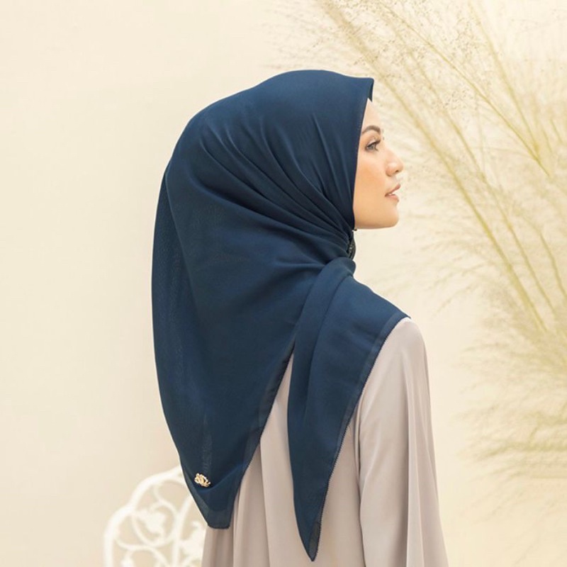 PARIS ULTRAFINE BY HEAVEN LIGHTS LIGHT HL NAVY BIRU HIJAB JILBAB SEGI EMPAT