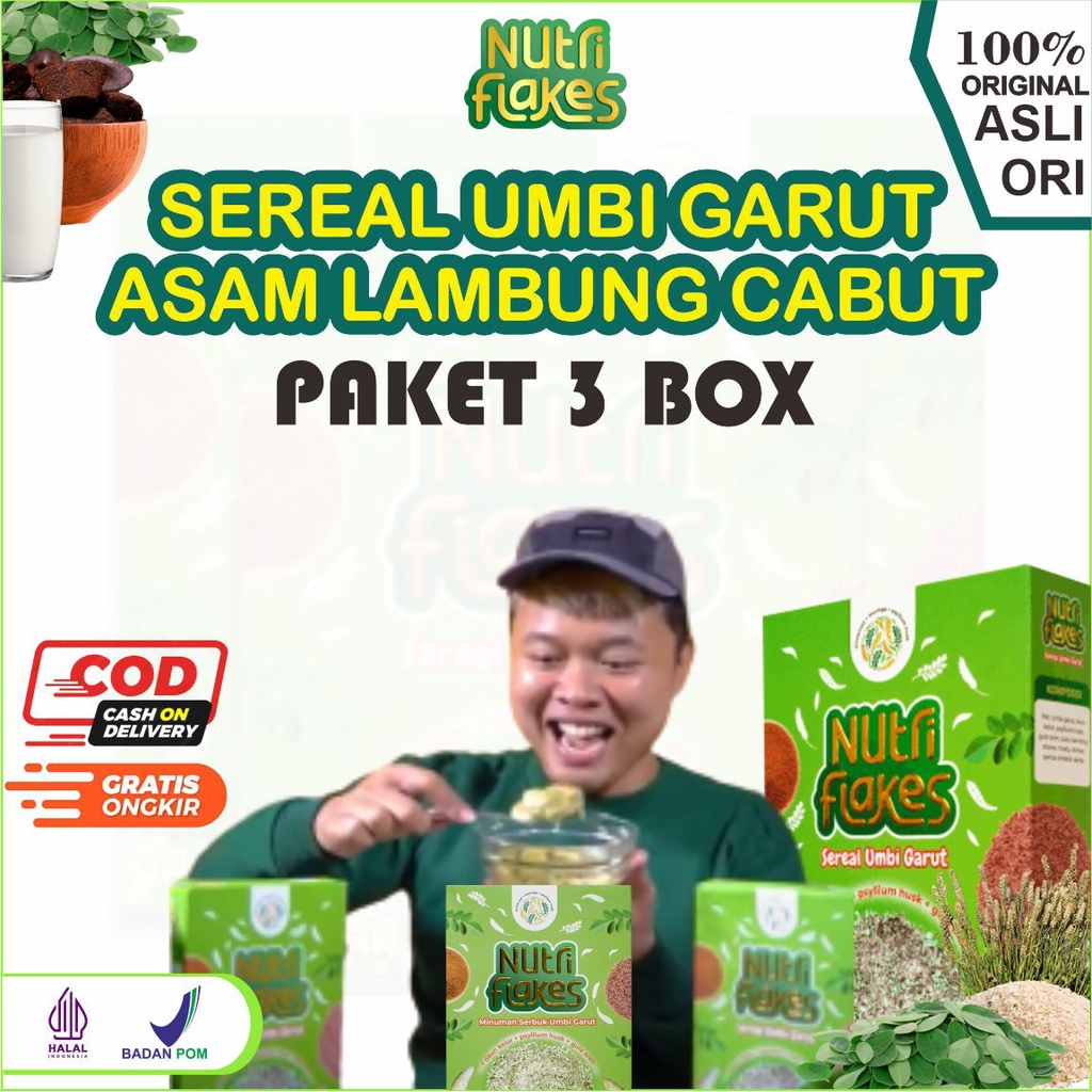 

SEREAL UMBI GARUT NUTRIFLAKES Bantu Atasi masalah Pencernaan Atasi Magh 100% Original Asli dari bahan Alami Halal BPOM