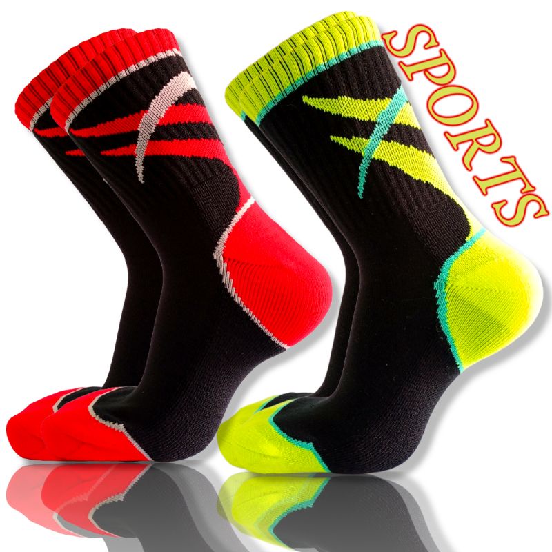 KAOS KAKI SPORT ABSTRAK BAHAN PE TERRY (N13)/KAOS KAKI OLAHRAGA GARIS ABSTRAK SERI-TERBARU 001