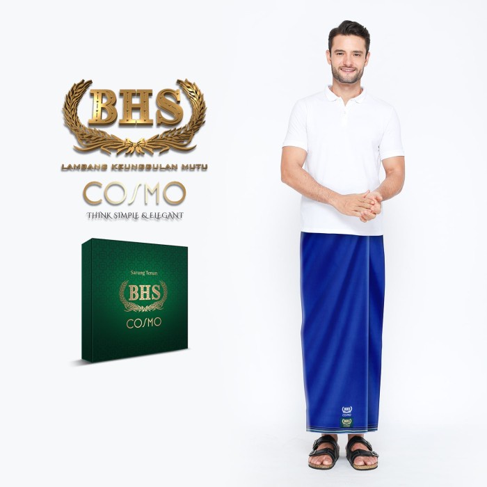 Sarung BHS Cosmo Gold Warna Polos Biru Tua