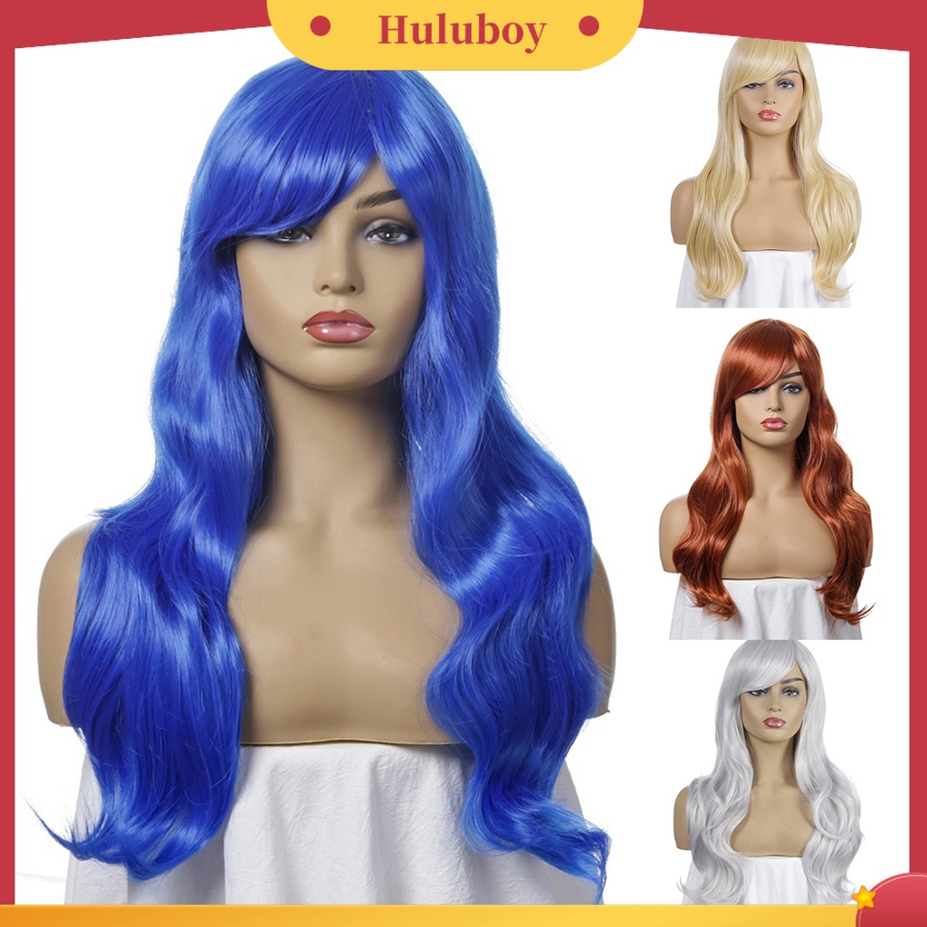 Wig Rambut Sintetis Model Panjang Bergelombang 70cm Untuk Wanita