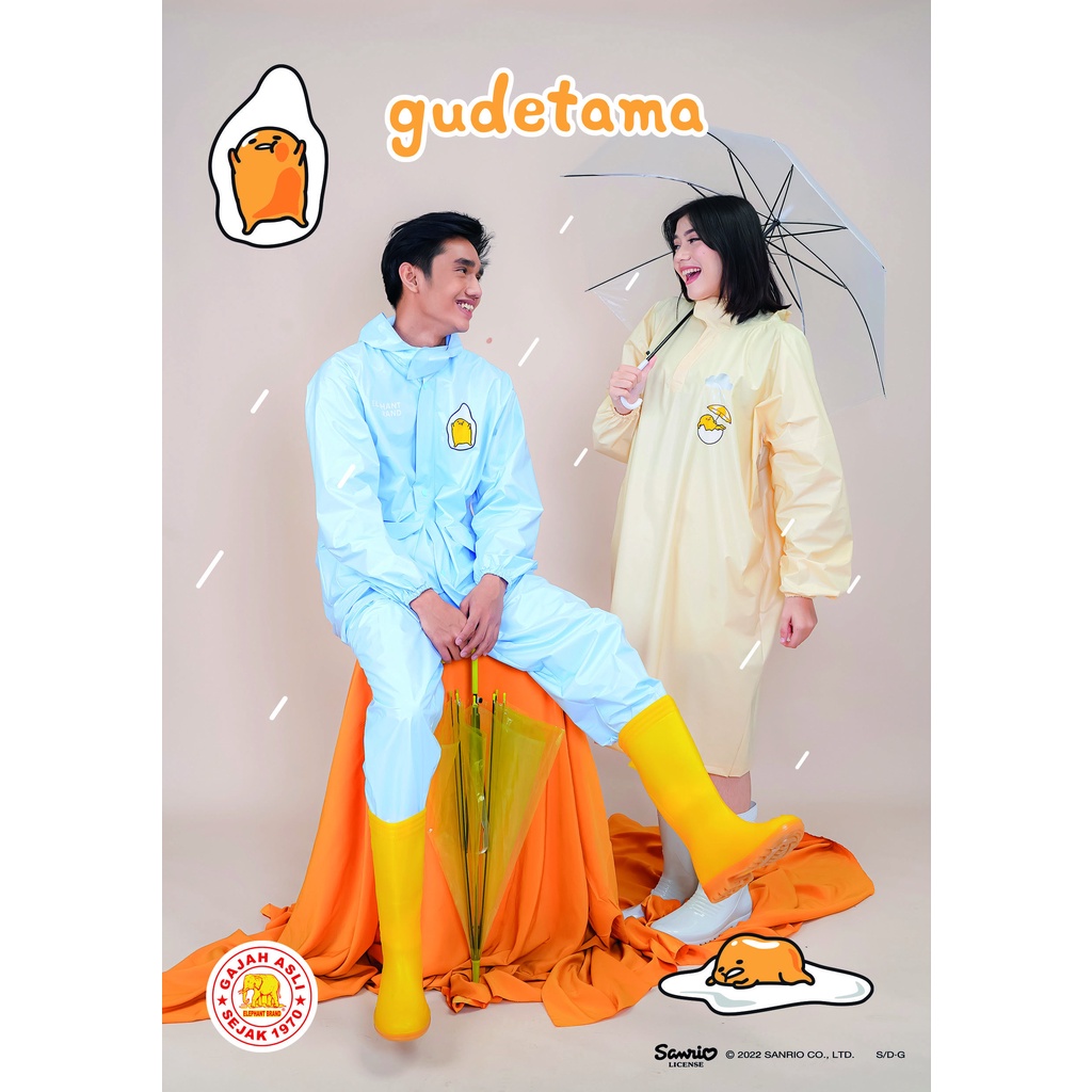 Jas Hujan Setelan Jaket + Celana GUDETAMA - Elephant Brand - Sanrio License