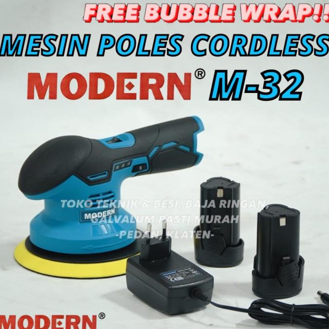 Mesin Poles Cordless MODERN M32 Poles mobil motor cas batrai baterai