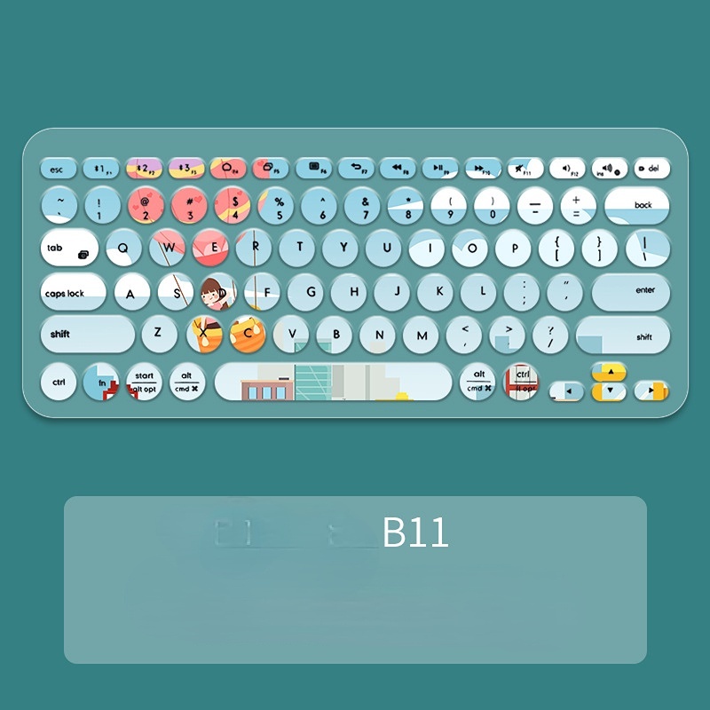 Cover Pelindung Keyboard Motif Kartun Untuk Logitech K380 K480