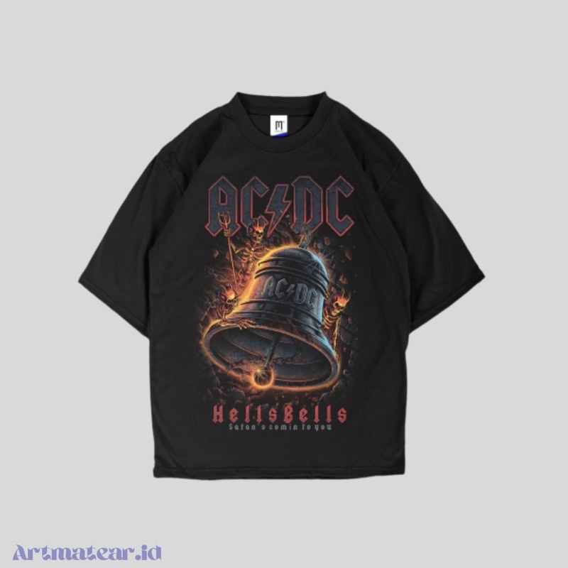 Kaos Band ACDC - Hells Bells / Tshirt Band / Kaos Vintage / Kaos Pria Wanita
