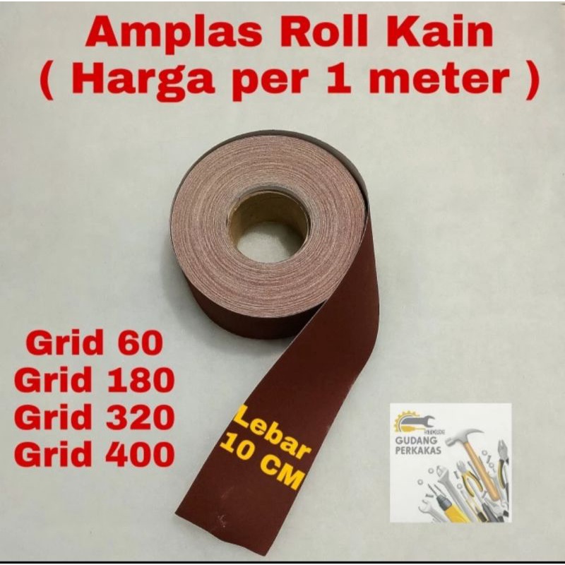 Amplas Kain Meteran - Amplas Roll 4" Harga Per 1 Meter Lebar 4In 100MM Abrasive Kertas Pasir