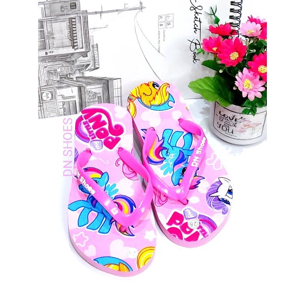 Sandal Anak Perempuan Sandal Jepit anak motif kudaponi pink new