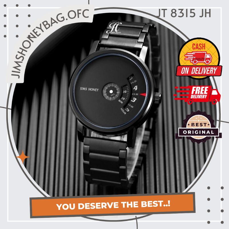 JAM TANGAN 8315 JIMS HONEY ANALOG PRIA COWOK RANTAI ANTI AIR KARAT WATERPROOF FREE BOX