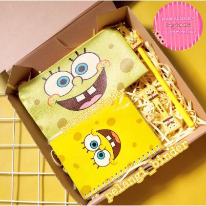 

Paket kotak pensil + pensil + note Spongebob