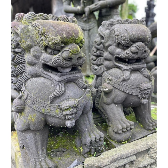 Patung singa Samsi Batu candi batu hitam Patung singa killin