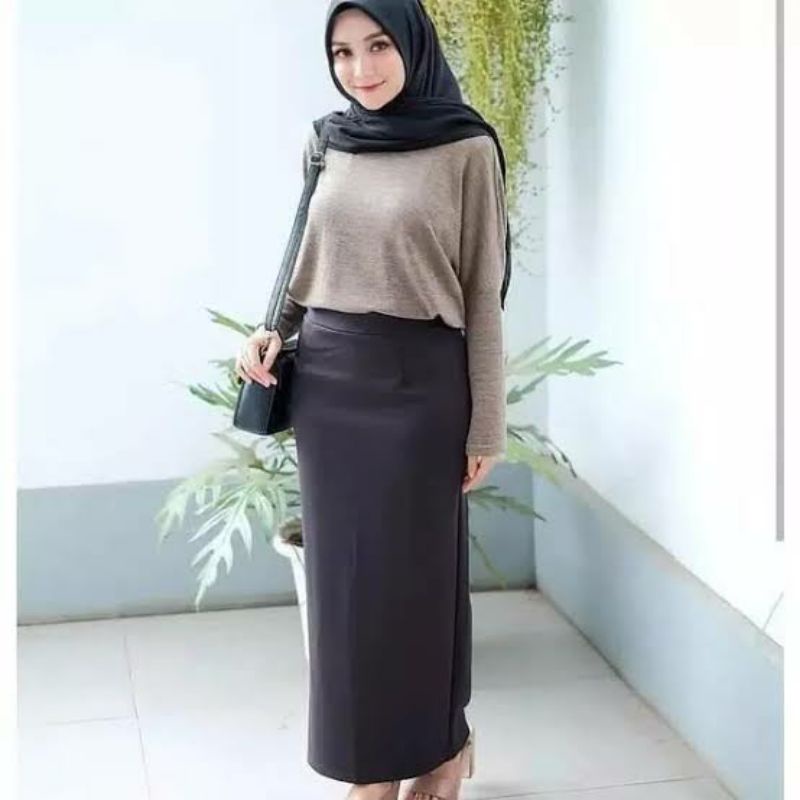 Rok Span Scuba Hitam /   Rok Span Scuba Hitam Tanpa Belahan / Span Scuba / Span Hitam