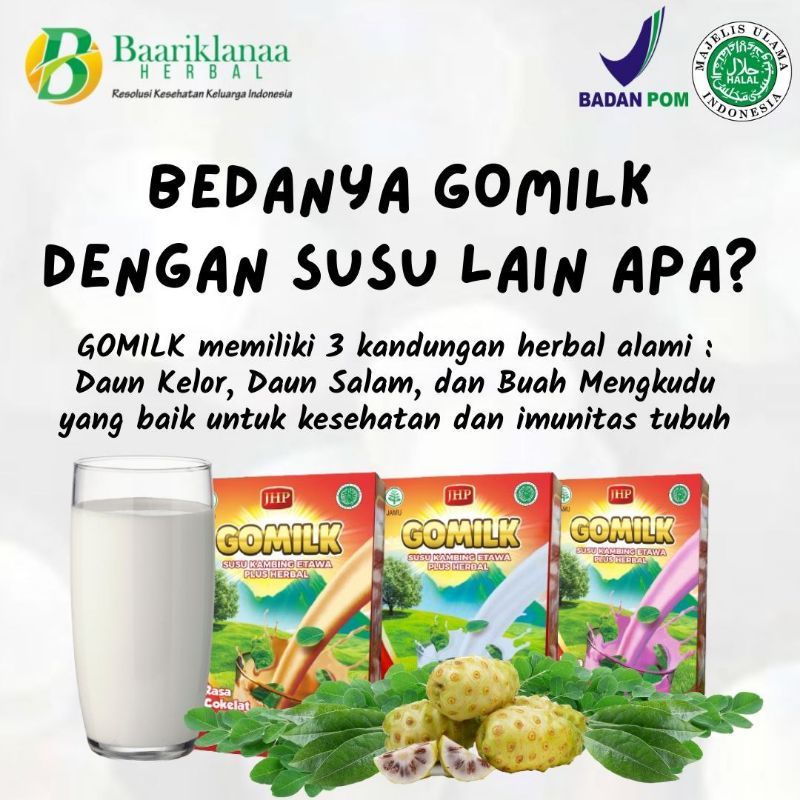 Paket Gomilk 2 kotak dan Susu Kambing Etawa D.A