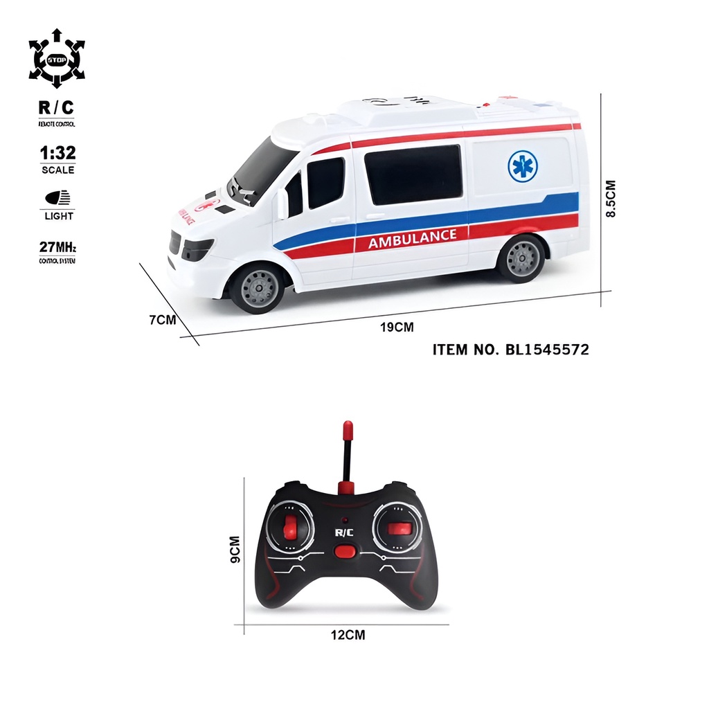 Mainan Mobil Ambulan Remote Control | Mainan Anak Laki Laki Mobil Mobilan Ambulance City Truck Remot Kontrol | Kado Ultah Anak Cowok