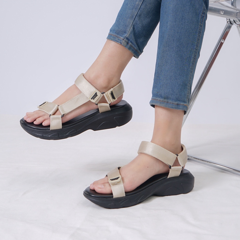 Dunkenstock TEVVA Sandal Gunung Wanita sandal flat tali sepatu sandal wanita terbaru