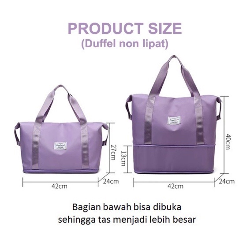 Travel bag duffel tas travel besar anti air portable gym bag fitness hand carry travelling import