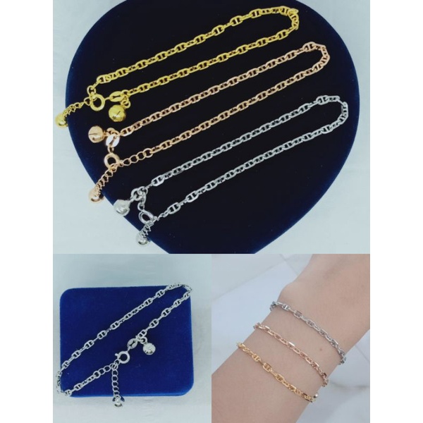 gelang tangan rantai carti*r+2bel/perak asli silver 925 lapis emas/perhiasan fashion terbaru