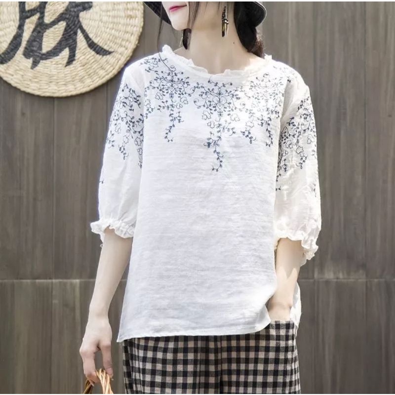 baju kaos motif bunga print