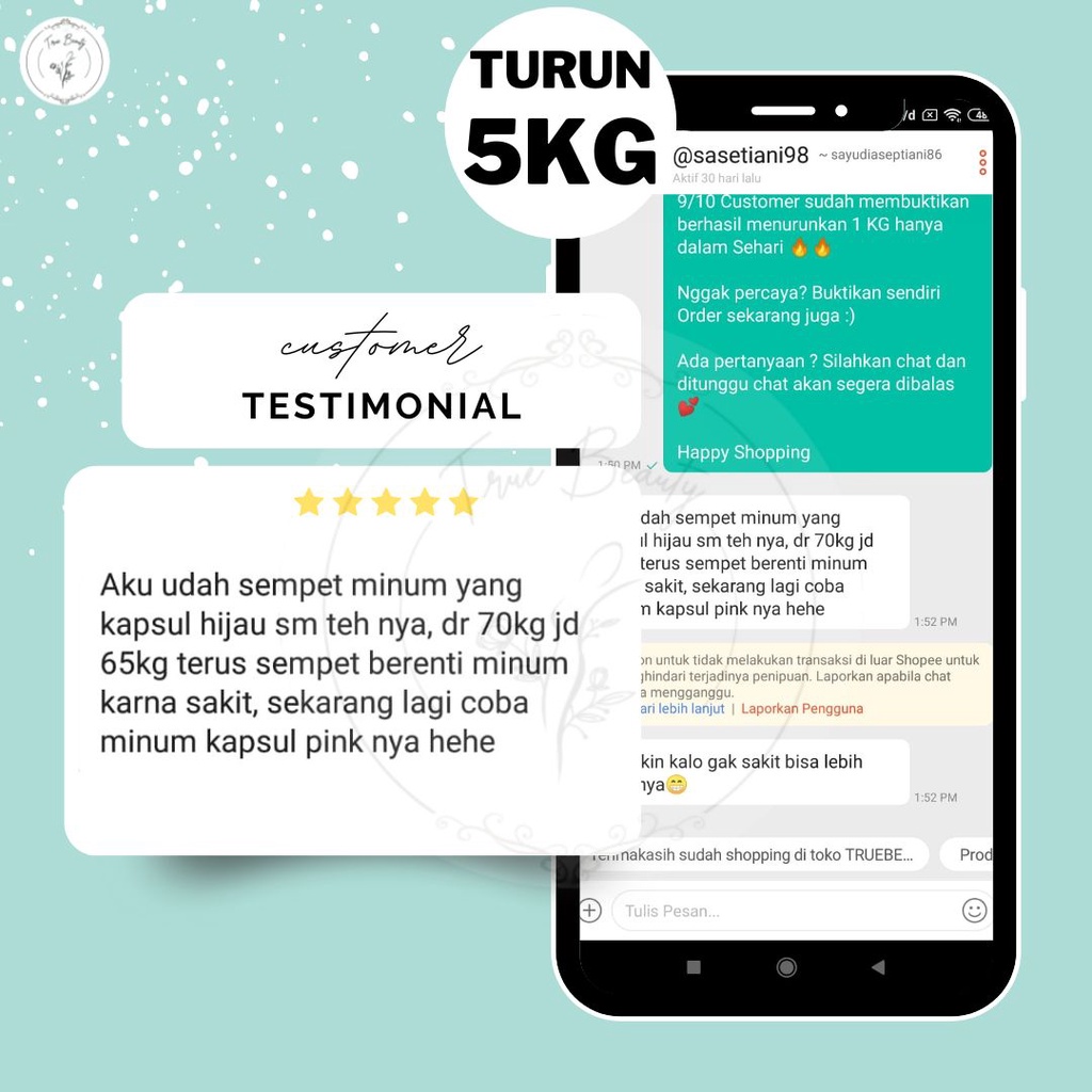 Truebeautyslim - Paket Penurun Berat Badan Pelangsing Ampuh