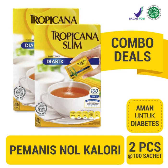 

Twin Pack Tropicana Slim Diabtx 100 Sch - Pengganti Gula Diabetesi