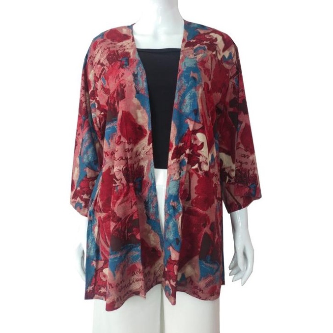 Sw Outer Cardigan Kimono Batik, Cardigan Wanita Oversize, Cardigan Katun