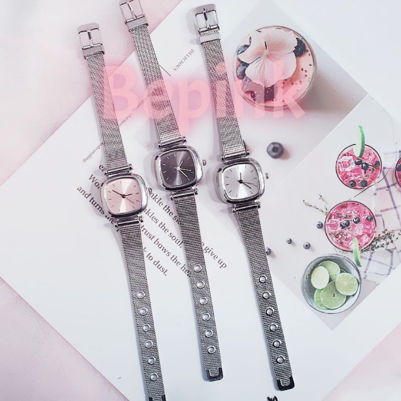 JAM TANGAN CUBIC STRAP SILVER TINTANIIUM KORREA (BEPINK OFFICIAL)