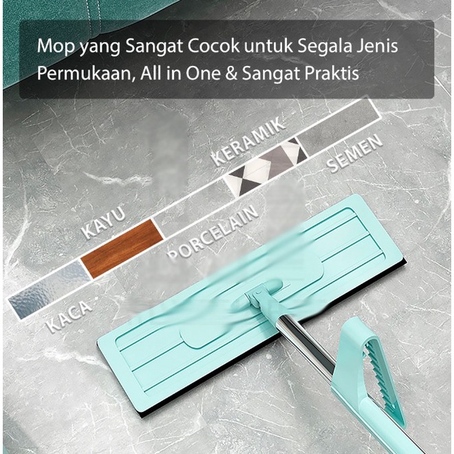 SGMSHOP Flat Mop Alat Pel Lantai Tarik Praktis Ultra Mop Hand Free