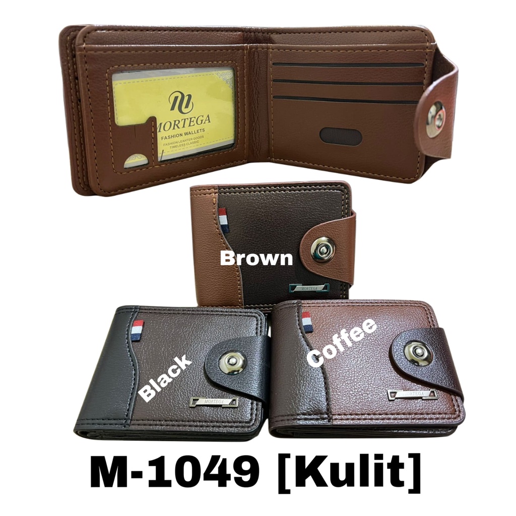 DOMPET MORTEGA PRIA KANCING BAHAN KULIT / MORTEGA MAN LEATHER WALLET - M-1009, M-1049