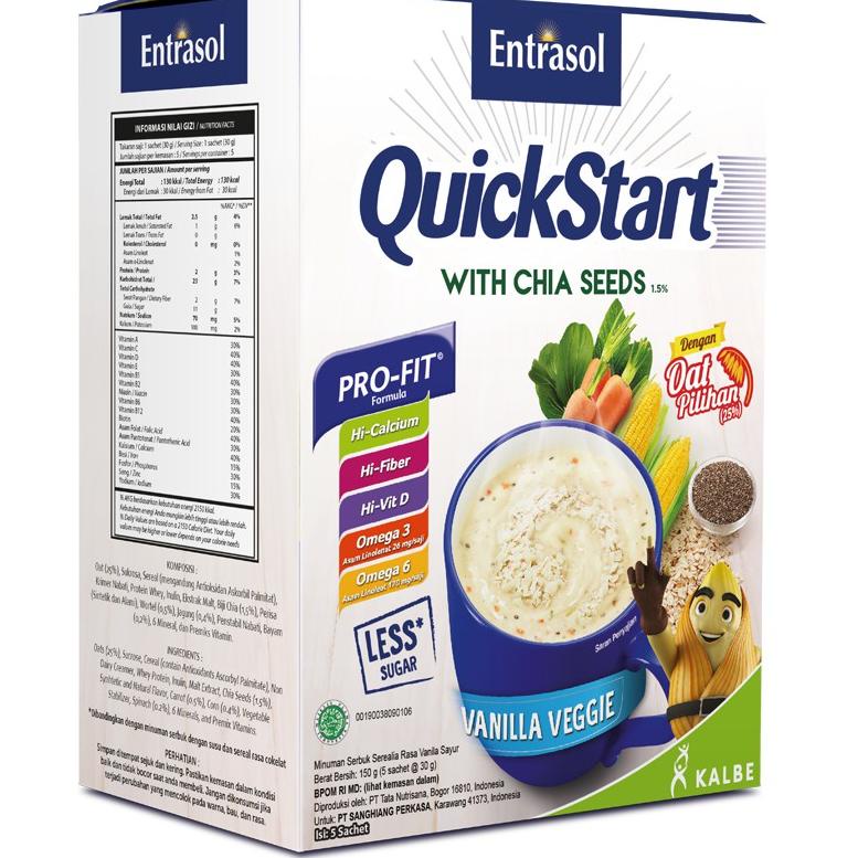 

(K-C7C)(») Entrasol Quick Start Minuman Sereal Vanila Veggie 5 pcs berkualitas