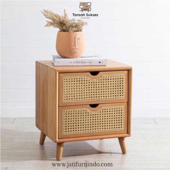Nakas Laci Rotan Minimalis Nakas Retro Rotan Minimalis